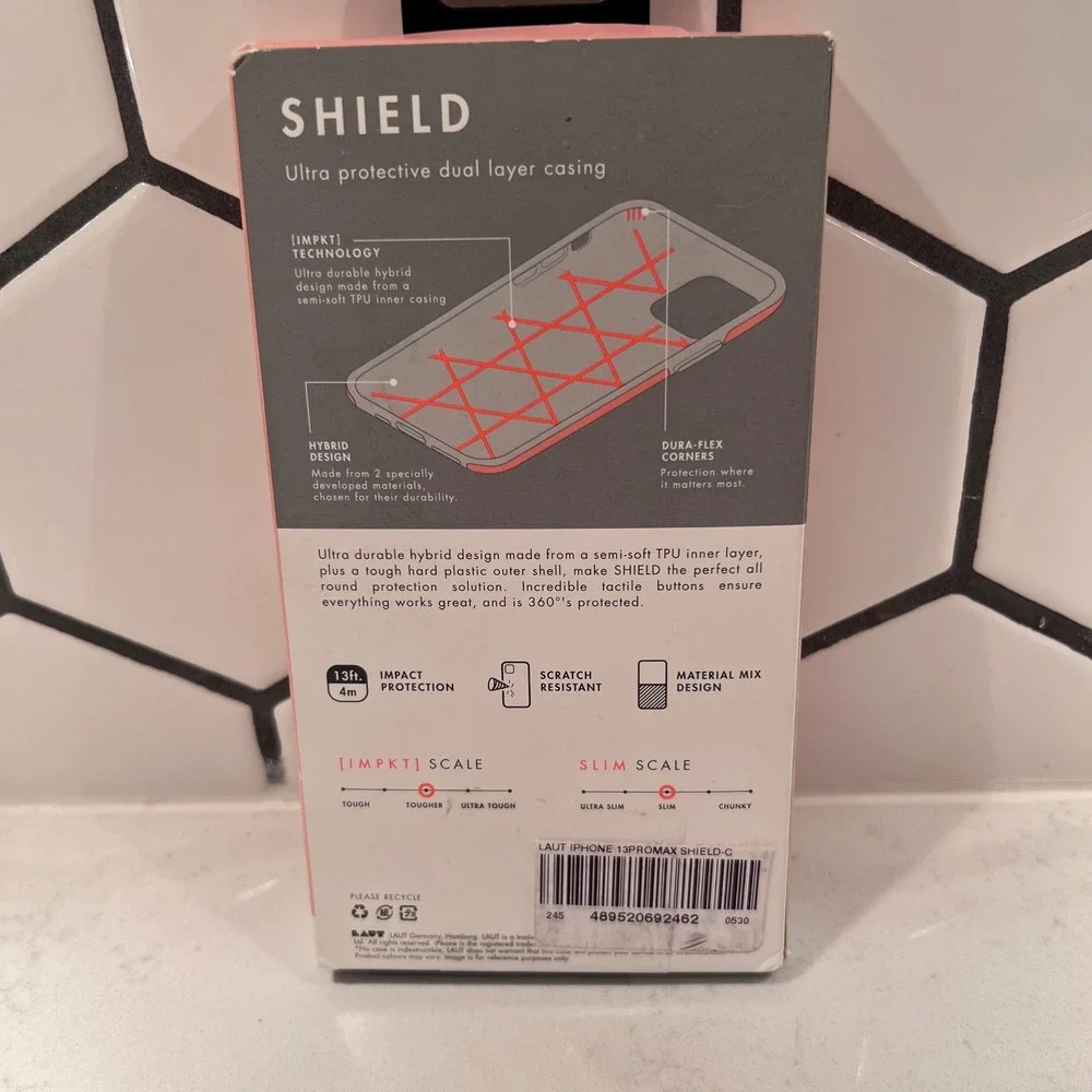 Laut Shield Phone Case Coral NEW iPhone 13 Pro Max‎ Ultra Protective Dual Layer